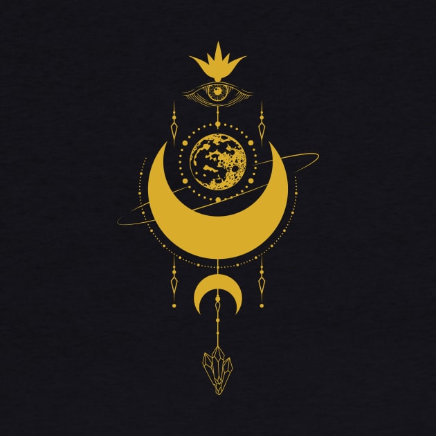 Celestial Mystical Crescent Moon by SLAG_Creative